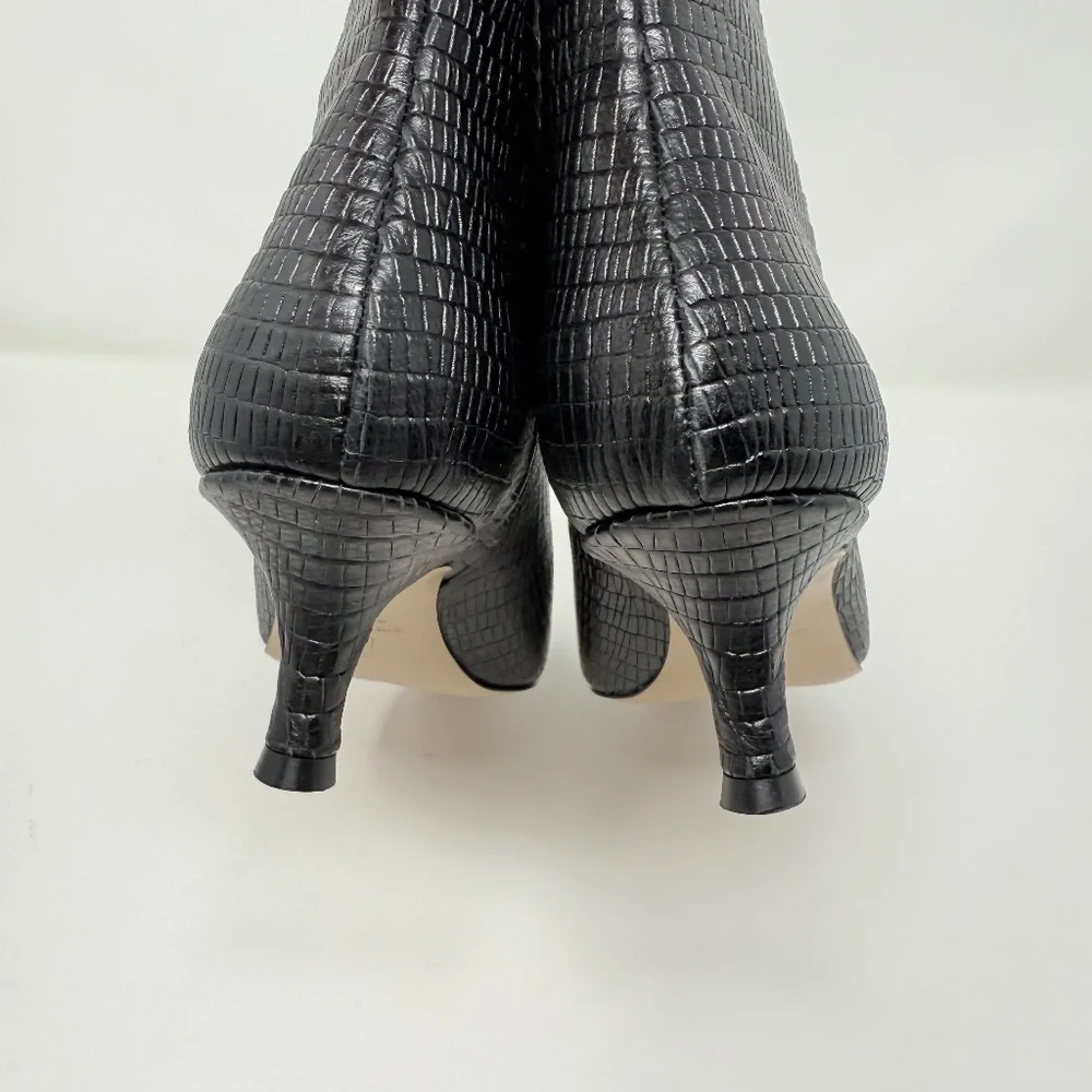 New Bruno Magli Nerina Bootie Black Snake Sz 7.5 - Picture 5 of 13